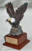 Eagle perched on Rocks Statue, hand painted in natural colors